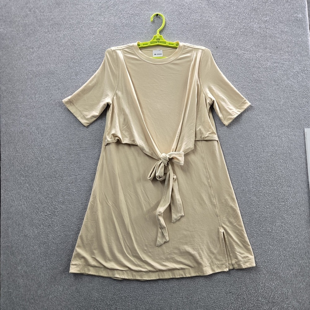 Lululemon‎ Women Dress Beige Cotton Wrap Front T Shirt